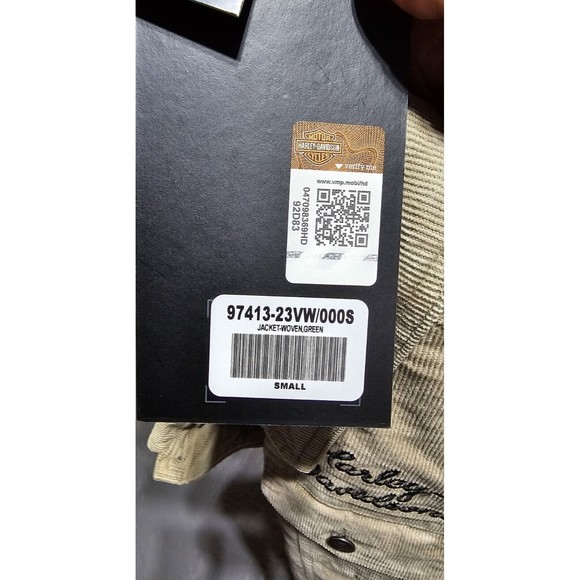 New Harley Davidson Women's Transcendent Corduroy Jacket Silver Sage Size SMALL - Picture 12 of 12